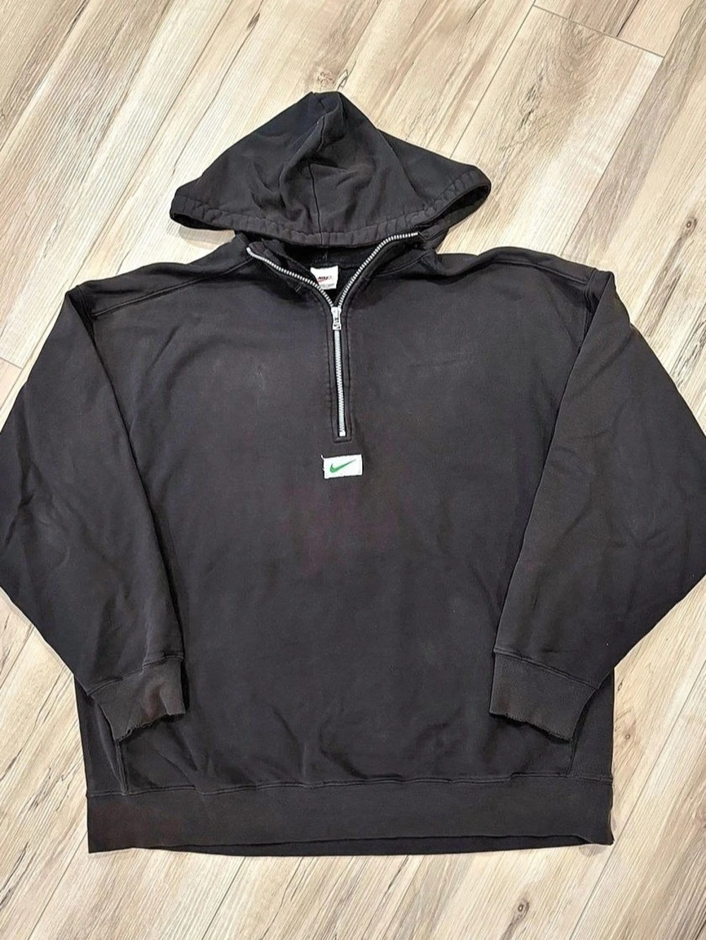 Nike Vintage 90s Quarter-Zip Hoodie Black Size XXL